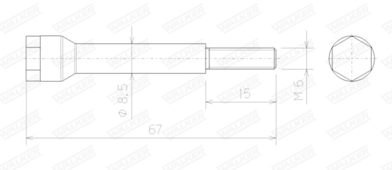 WALKER Bolt, exhaust system