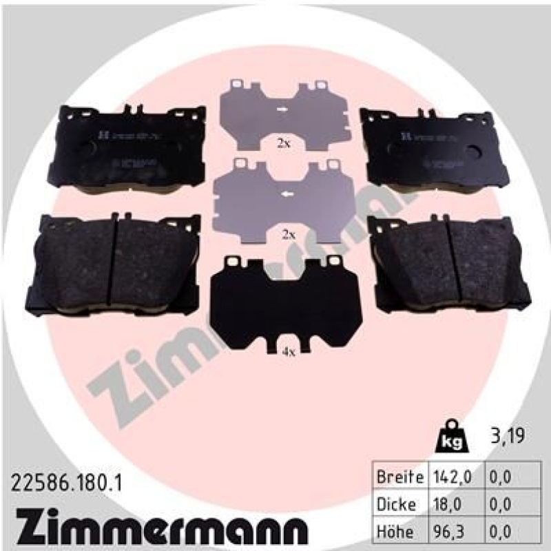 ZIMMERMANN Brake Pad Set, disc brake