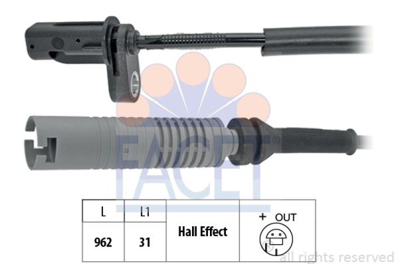 FACET Sensor, wheel speed Made in Italy - OE Equivalent