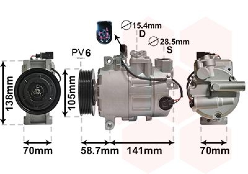 VAN WEZEL Kompressor, Klimaanlage *** IR PLUS ***