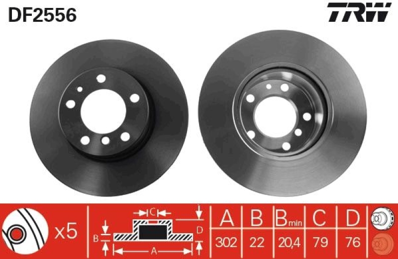 2x TRW Brake Disc