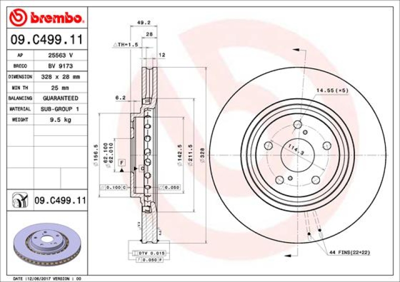 BREMBO Bremsscheibe PRIME LINE - UV Coated