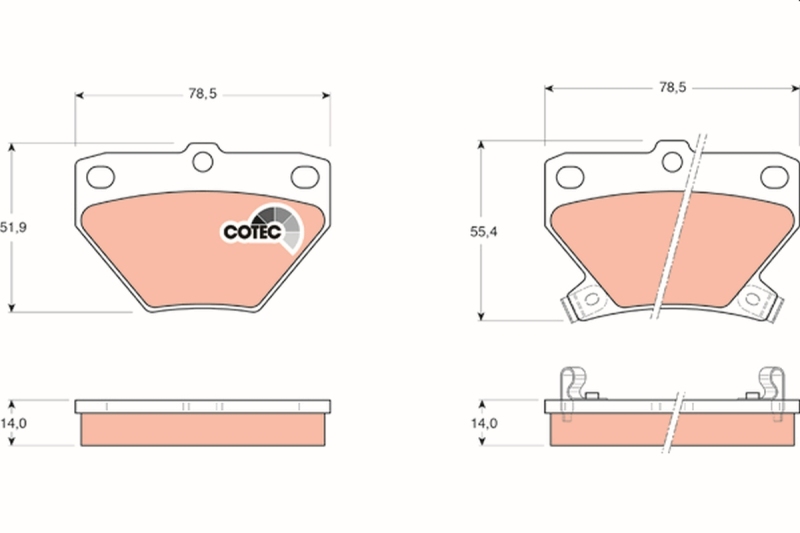 TRW Brake Pad Set, disc brake COTEC