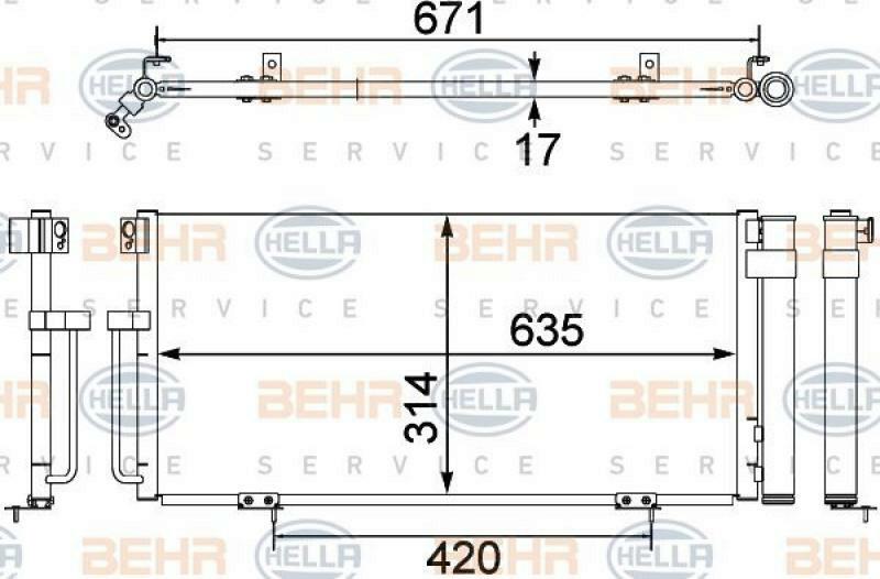 HELLA Condenser, air conditioning