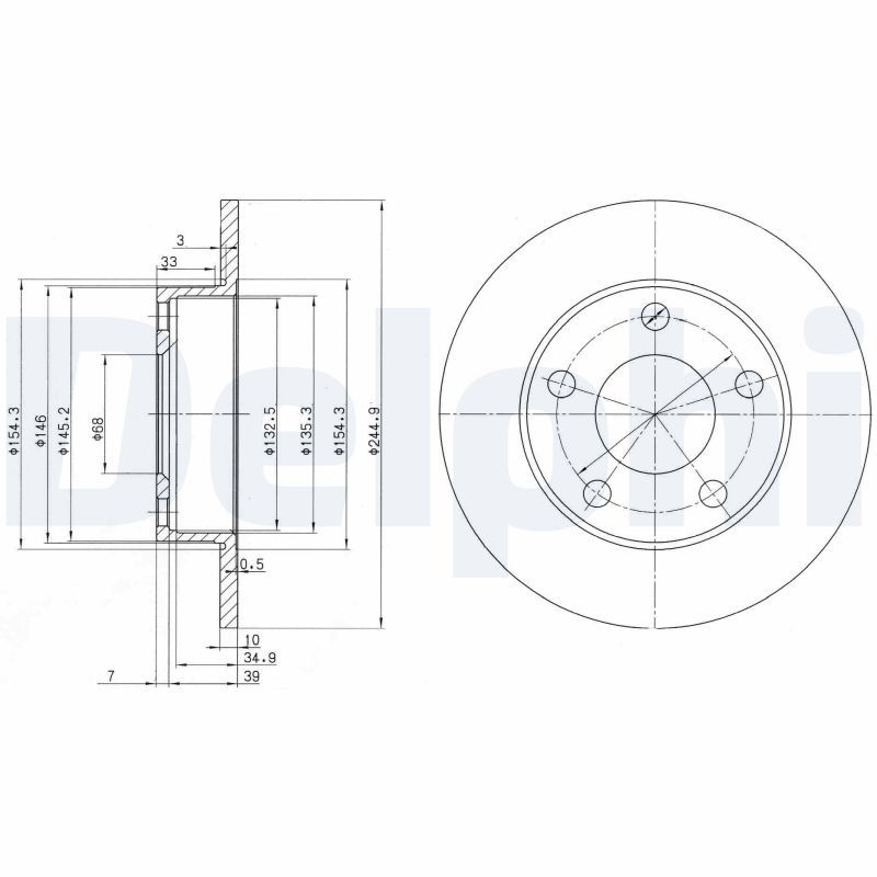 2x DELPHI Bremsscheibe