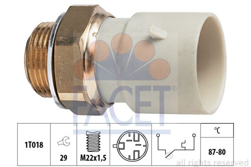 FACET Temperaturschalter, Kühlerlüfter Made in Italy - OE Equivalent