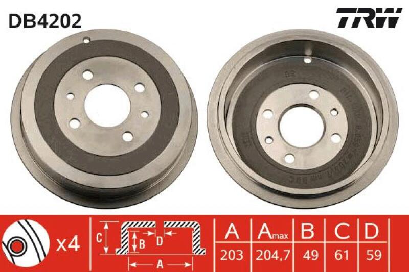 2x TRW Bremstrommel