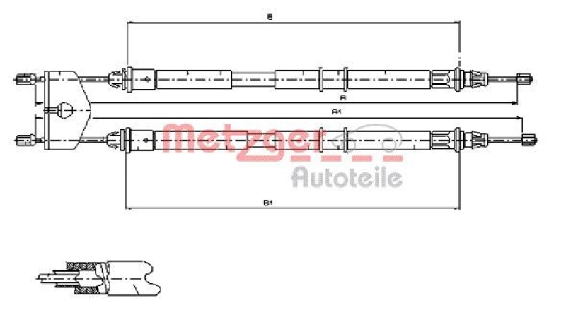 METZGER Cable Pull, parking brake