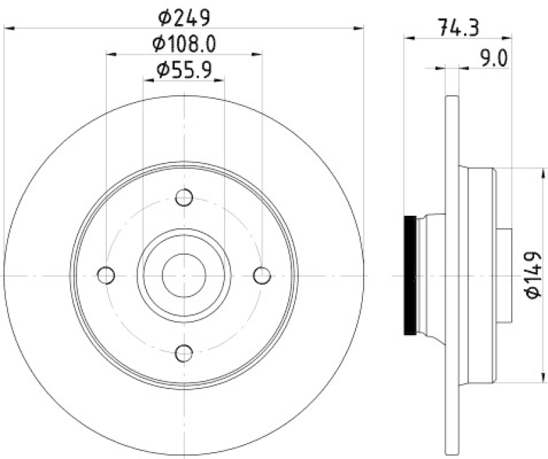 2x HELLA Brake Disc PRO