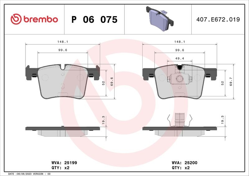 BREMBO Bremsbelagsatz, Scheibenbremse BREMBO XTRA LINE