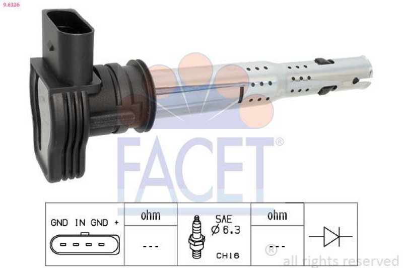 FACET Ignition Coil Made in Italy - OE Equivalent