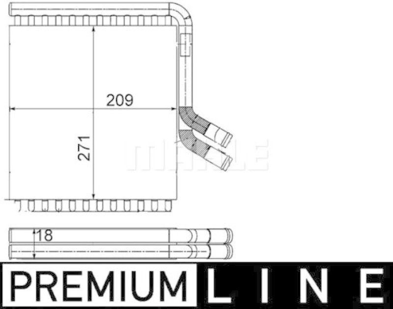 MAHLE Heat Exchanger, interior heating BEHR *** PREMIUM LINE ***