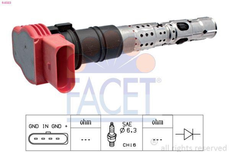 FACET Zündspule Made in Italy - OE Equivalent