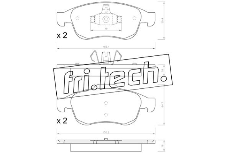 fri.tech. Brake Pad Set, disc brake