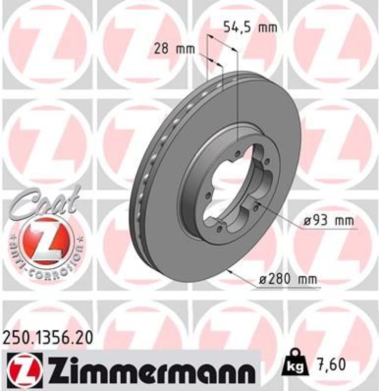 2x ZIMMERMANN Bremsscheibe COAT Z