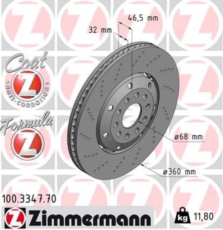 2x ZIMMERMANN Bremsscheiben Ø360mm + Beläge Vorne passend für Audi A4 B5 Avant