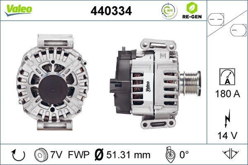 VALEO Alternator VALEO RE-GEN REMANUFACTURED