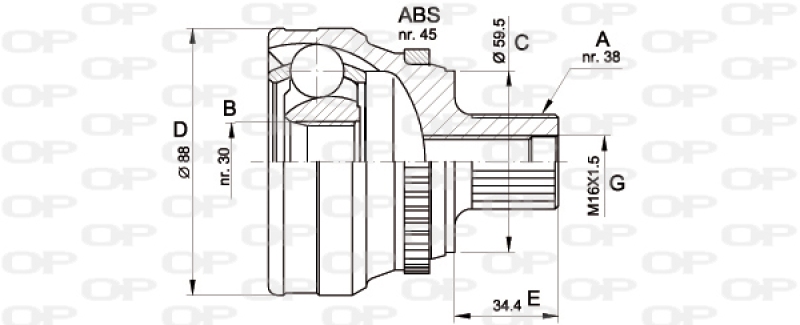 OPEN PARTS Gelenksatz, Antriebswelle