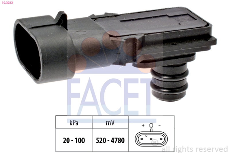 FACET Air Pressure Sensor, height adaptation Made in Italy - OE Equivalent