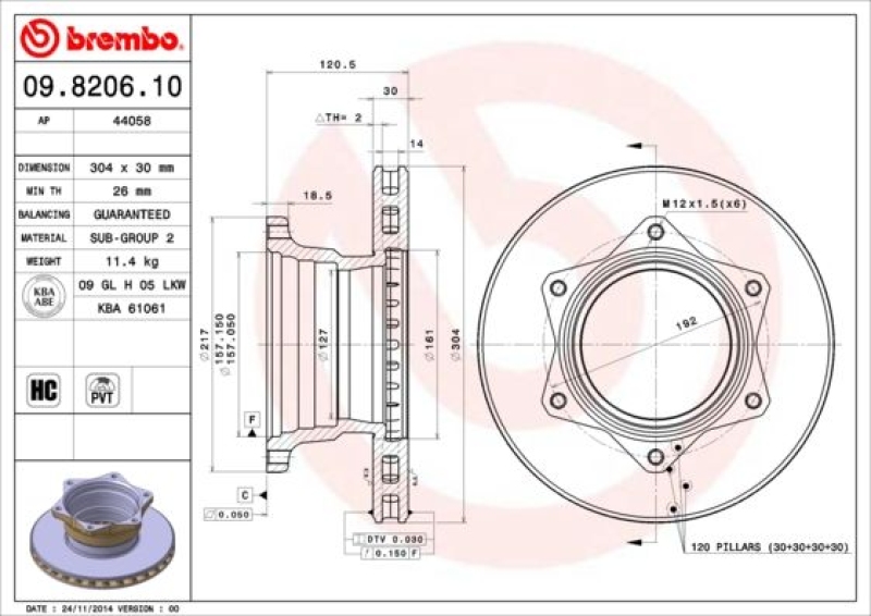 2x BREMBO Brake Disc PRIME LINE