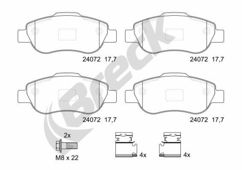 BRECK Brake Pad Set, disc brake