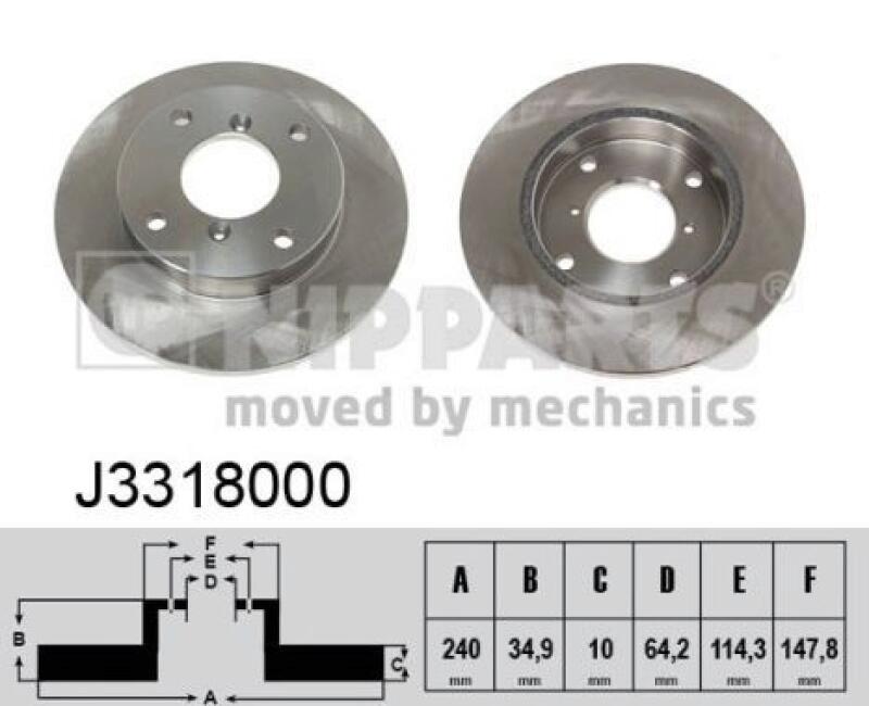 2x NIPPARTS Brake Disc