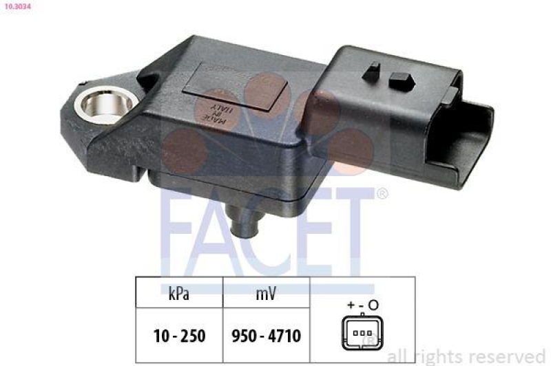 FACET Air Pressure Sensor, height adaptation Made in Italy - OE Equivalent