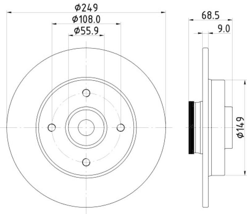 2x MINTEX Bremsscheibe