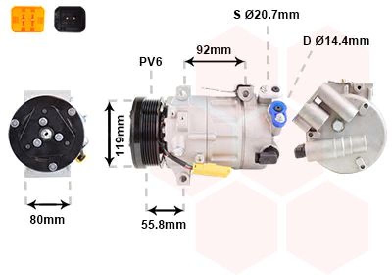 VAN WEZEL Kompressor, Klimaanlage