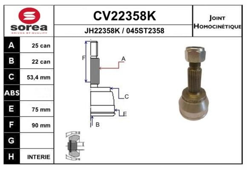 EAI Joint Kit, drive shaft