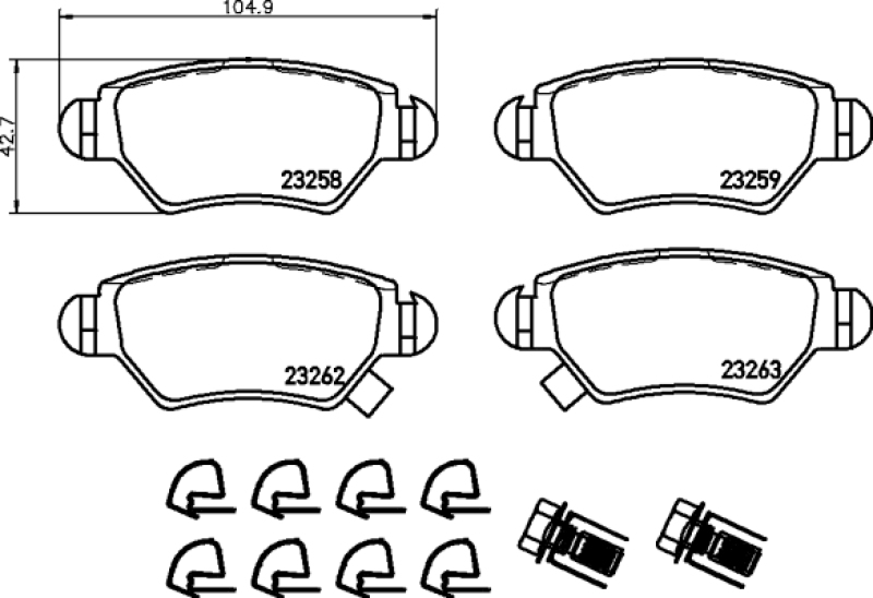 HELLA Brake Pad Set, disc brake