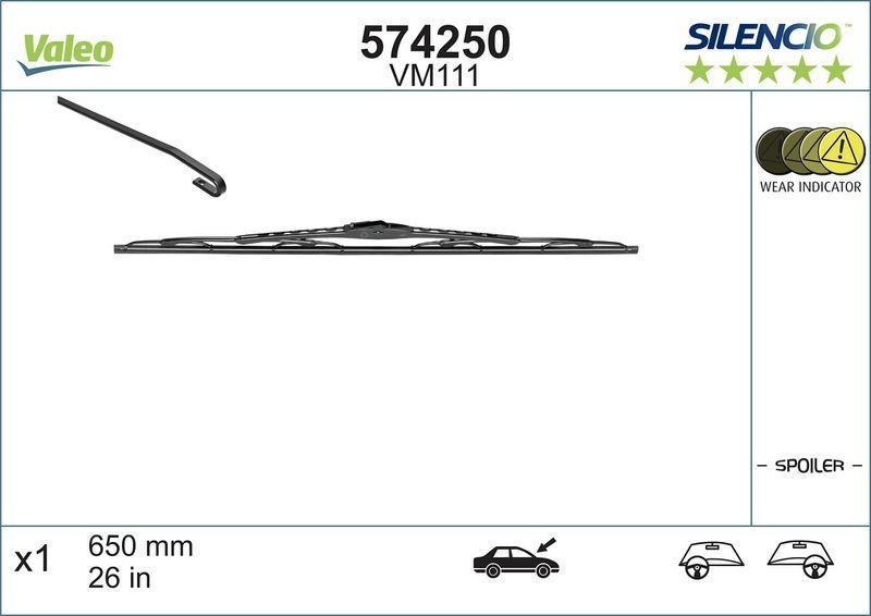 VALEO Wiper Blade SILENCIO CONVENTIONAL SINGLE