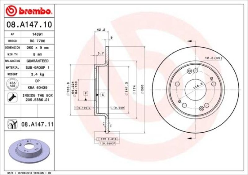 2x BREMBO Bremsscheibe PRIME LINE