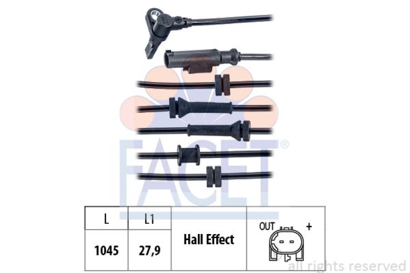 FACET Sensor, Raddrehzahl Made in Italy - OE Equivalent