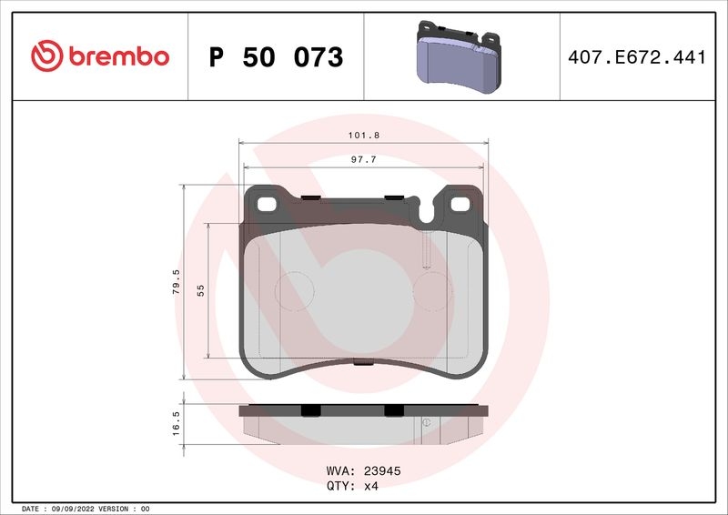 BREMBO Brake Pad Set, disc brake BREMBO XTRA LINE