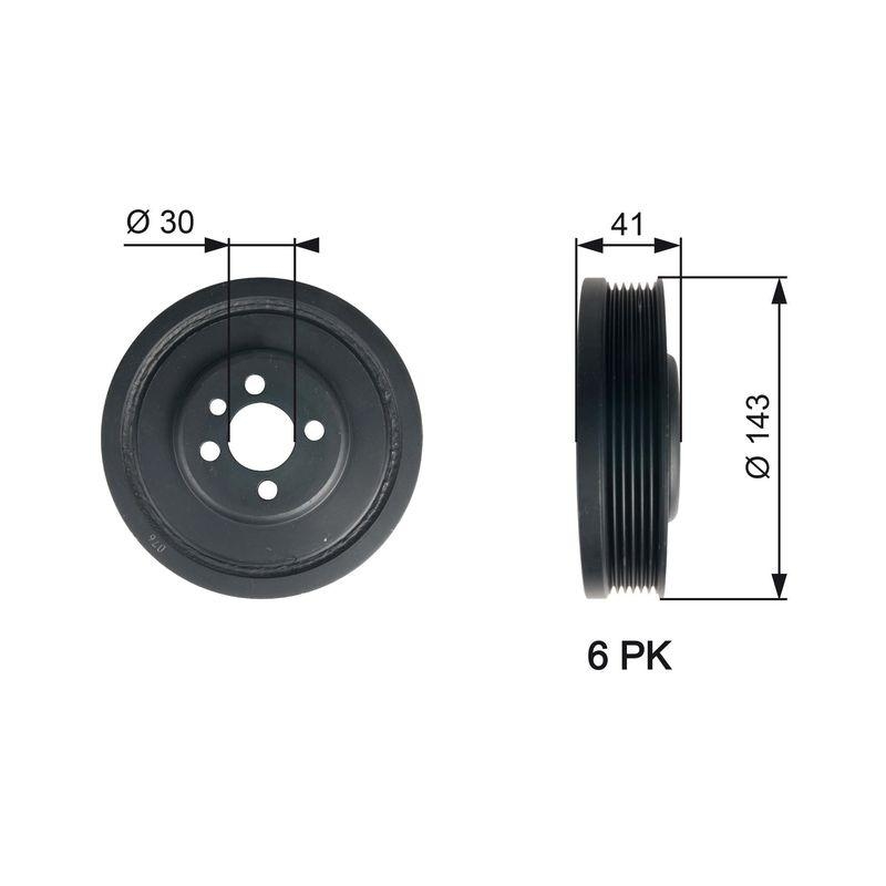 GATES Belt Pulley, crankshaft DriveAlign®