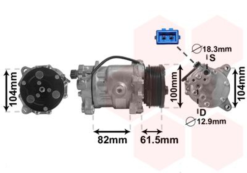 VAN WEZEL Compressor, air conditioning