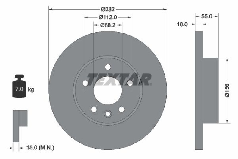 2x TEXTAR Bremsscheibe PRO