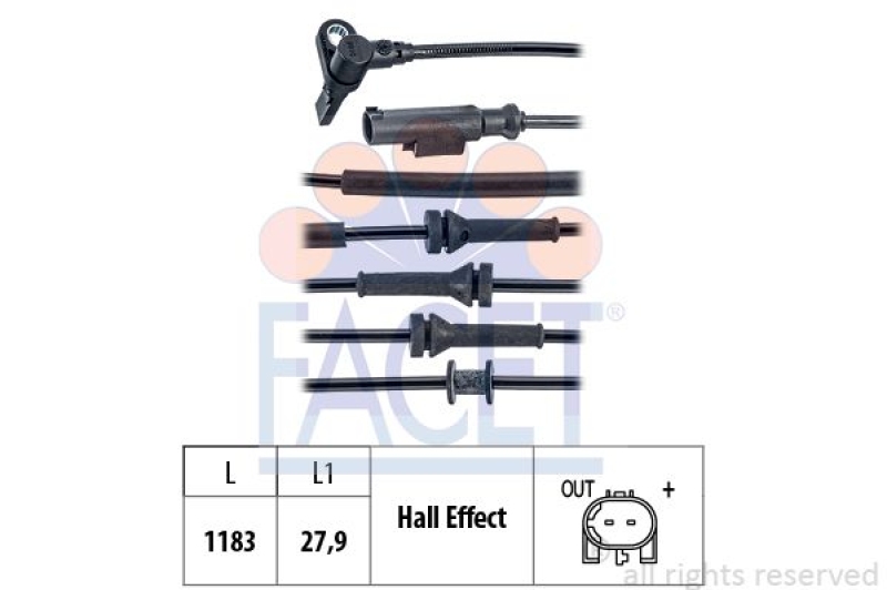 FACET Sensor, wheel speed Made in Italy - OE Equivalent