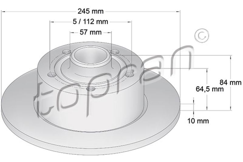 2x TOPRAN Bremsscheibe COATED