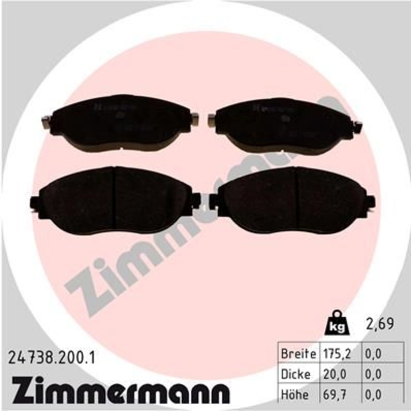 ZIMMERMANN Brake Pad Set, disc brake