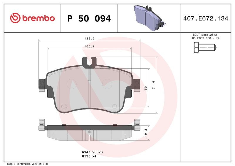 BREMBO Brake Pad Set, disc brake BREMBO XTRA LINE