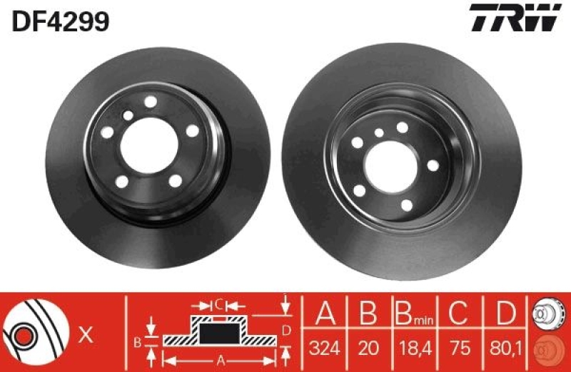 2x TRW Bremsscheibe