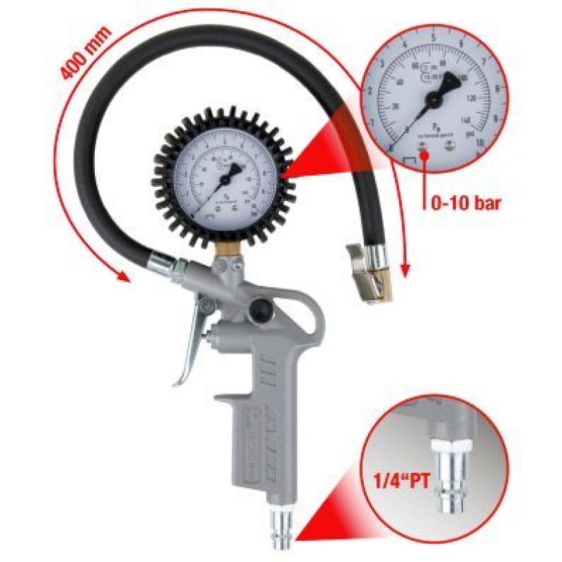 KS TOOLS Compressed Air Tyre Gauge/-Filler