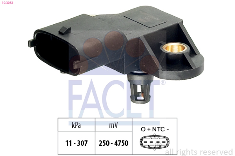 FACET Air Pressure Sensor, height adaptation Made in Italy - OE Equivalent