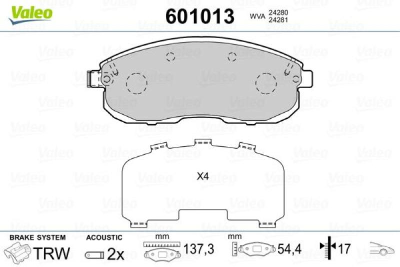 VALEO Brake Pad Set, disc brake