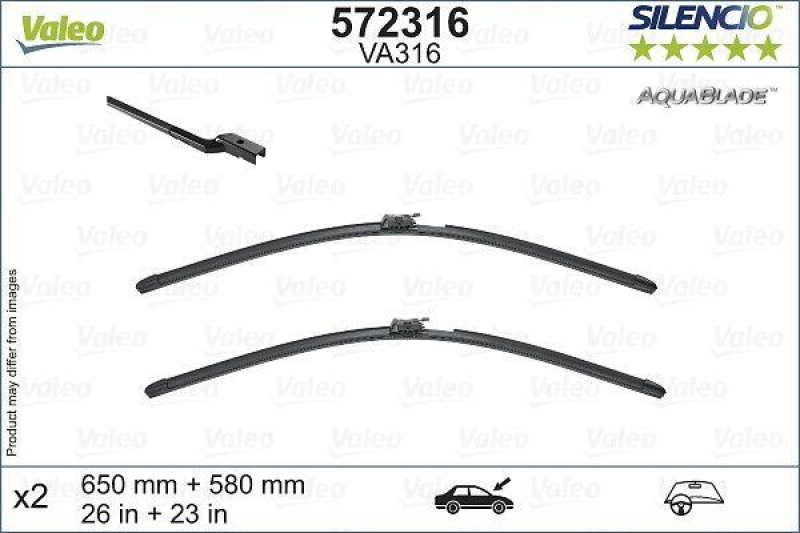 VALEO Wiper Blade SILENCIO AQUABLADE SET