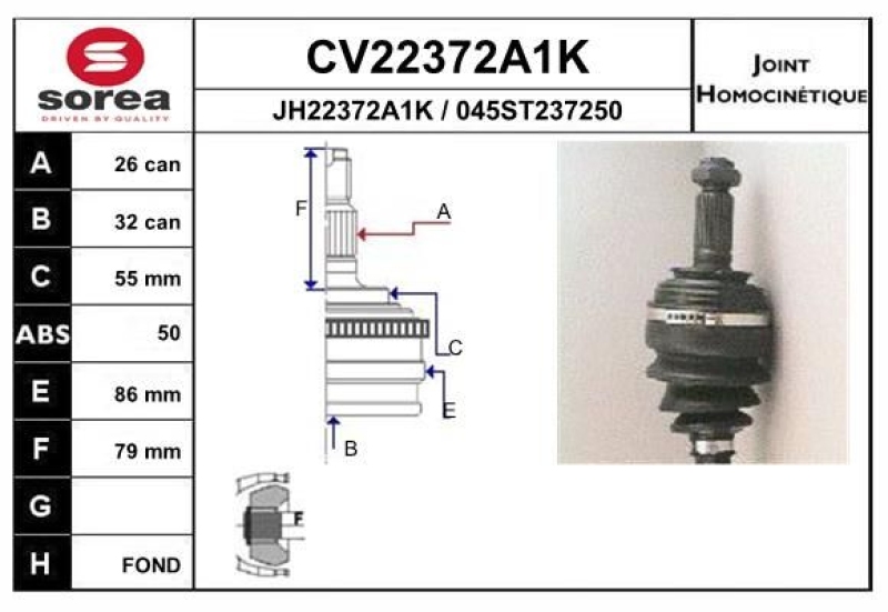 EAI Joint Kit, drive shaft