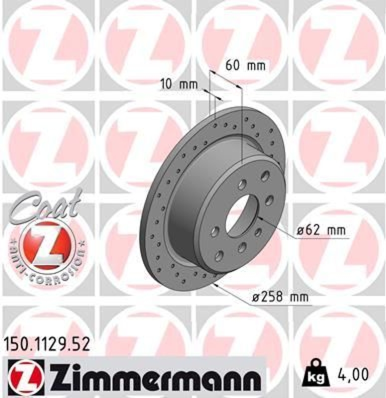 2x ZIMMERMANN Bremsscheibe SPORT COAT Z