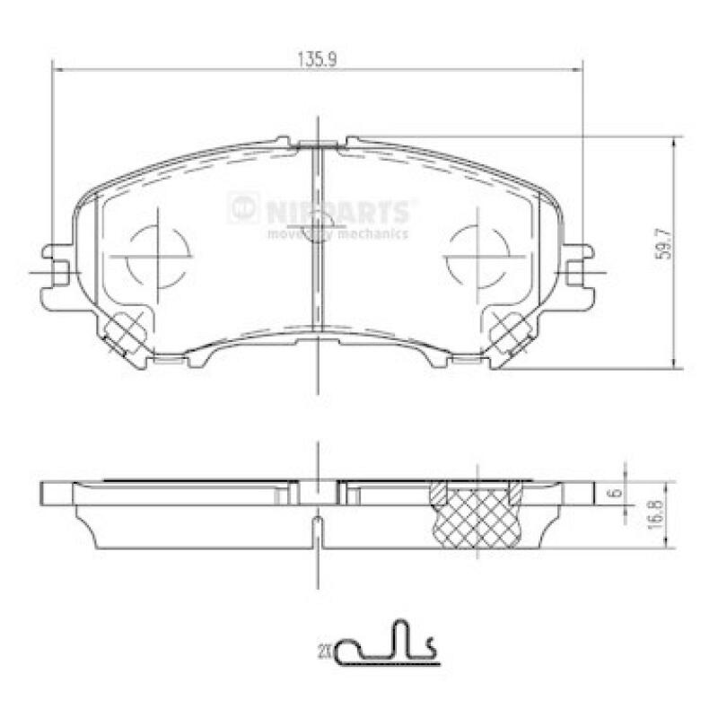 NIPPARTS Brake Pad Set, disc brake